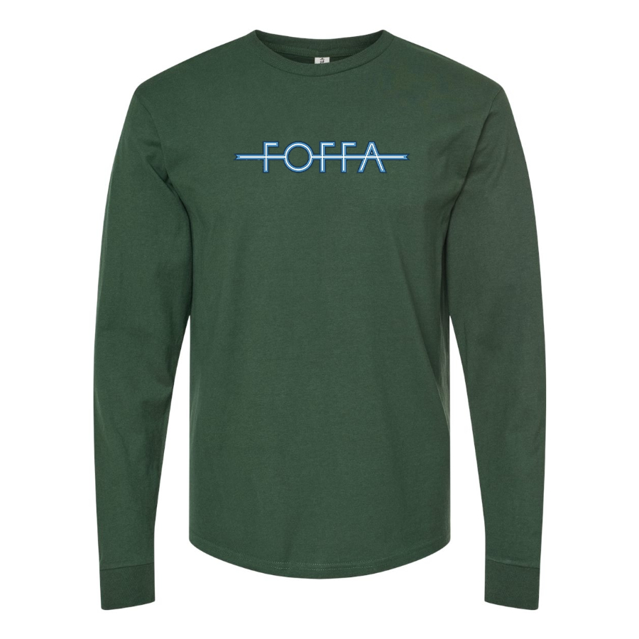 Men's Foffa Blue Logo Cotton Long Sleeve T-Shirt