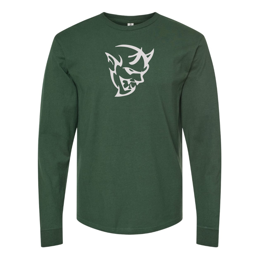 Men's Dodge Demon Logo Cotton Long Sleeve T-Shirt