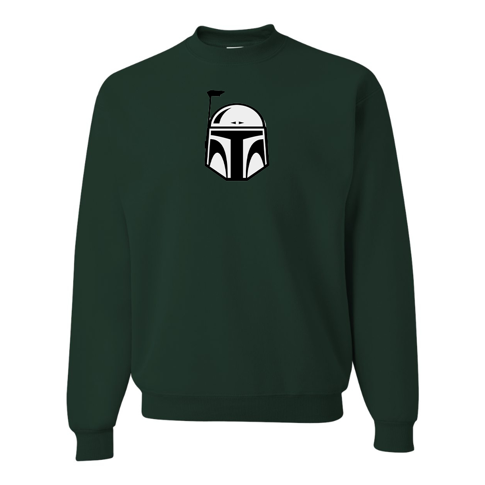 Men's Star Wars Boba Fett Helmet JERZEES NuBlend Crewneck Sweatshirt