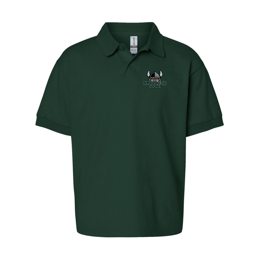 Youth   Cleveland State Vikings  Gildan Dry Blend Jersey Polo