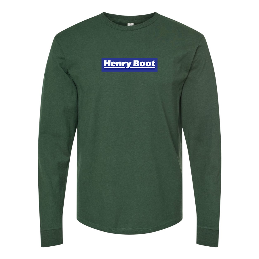 Men's Henry Boot Logo Cotton Long Sleeve T-Shirt