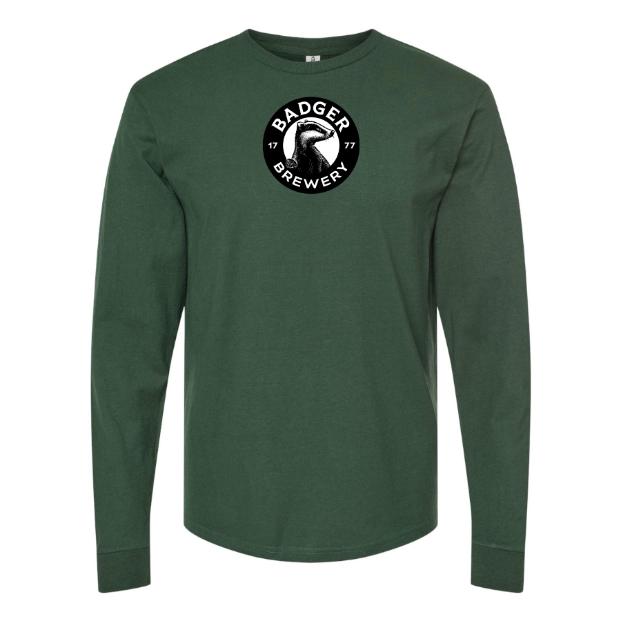 Men's Badger Brewery Logo Cotton Long Sleeve T-Shirt
