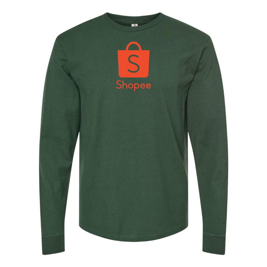 Men's Shopee Logo Cotton Long Sleeve T-Shirt