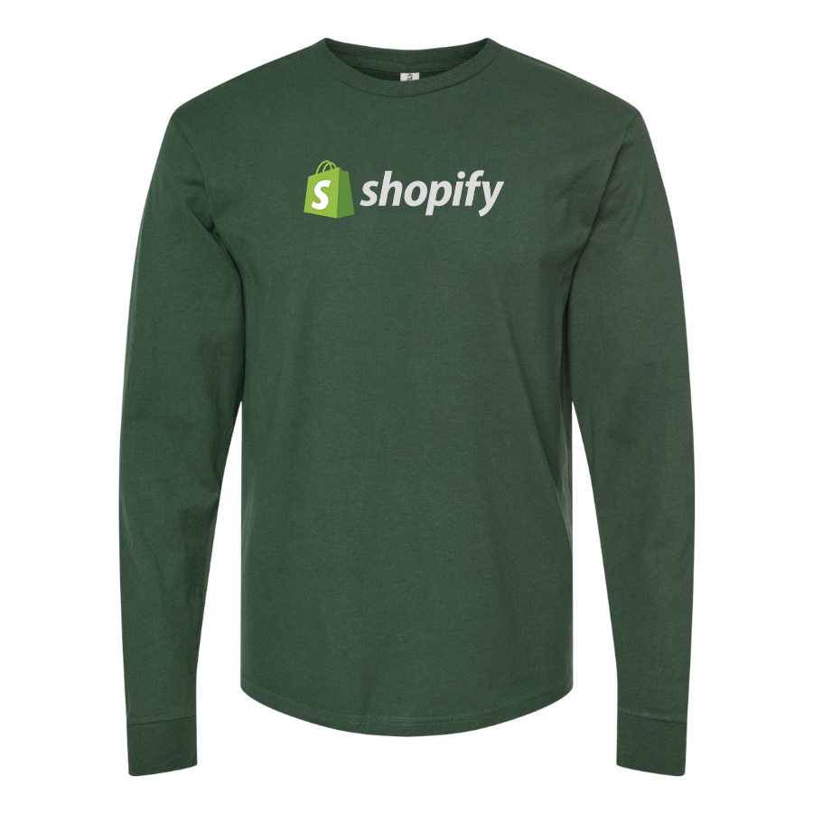 Men's Shopify Logo Cotton Long Sleeve T-Shirt