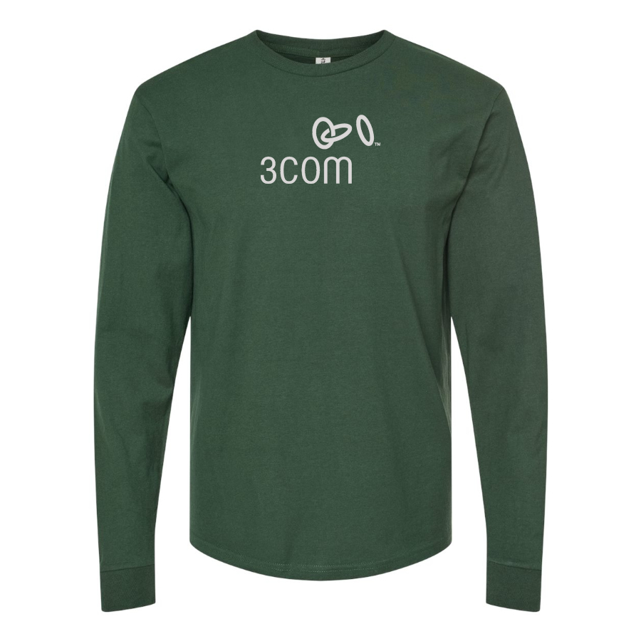 Men's 3Com Logo Cotton Long Sleeve T-Shirt
