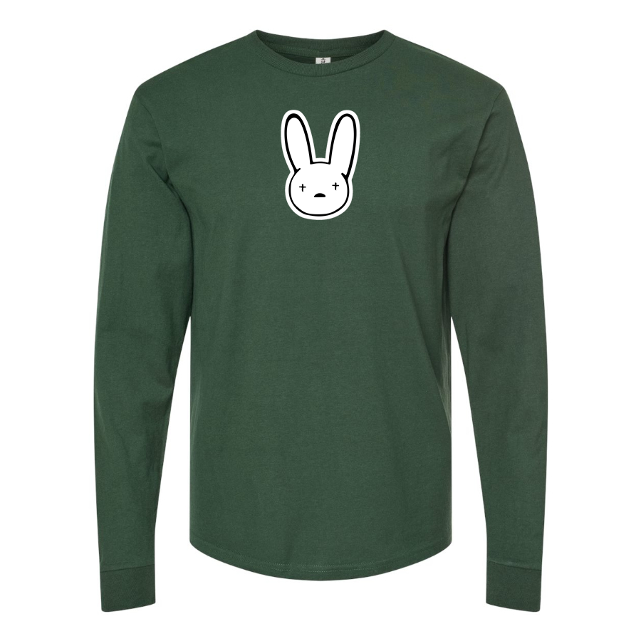 Men's Bad Bunny Logo Cotton Long Sleeve T-Shirt