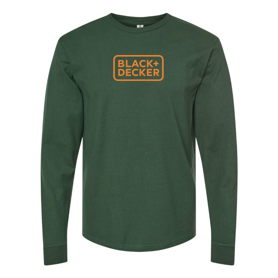 Men's Black Decker Logo Cotton Long Sleeve T-Shirt