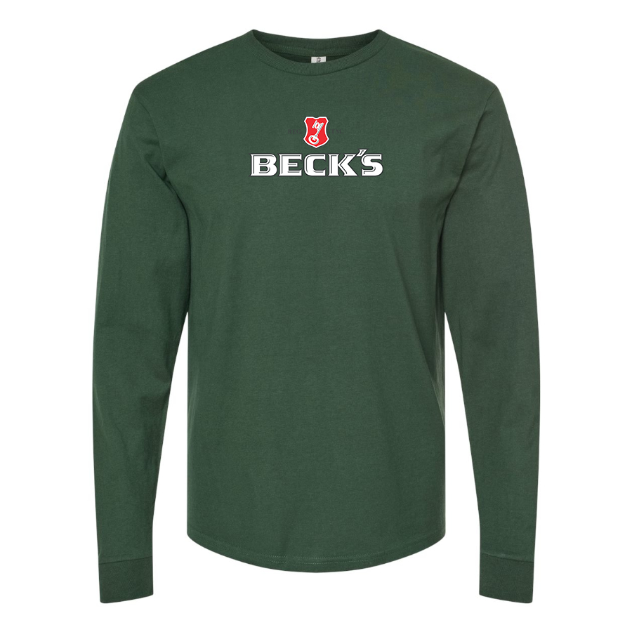 Men's Becks Logo Cotton Long Sleeve T-Shirt