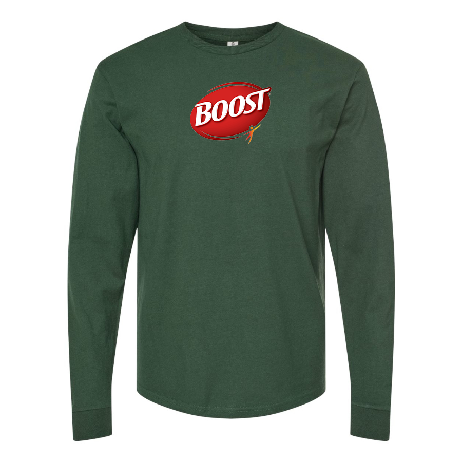 Men's Boost Logo Cotton Long Sleeve T-Shirt