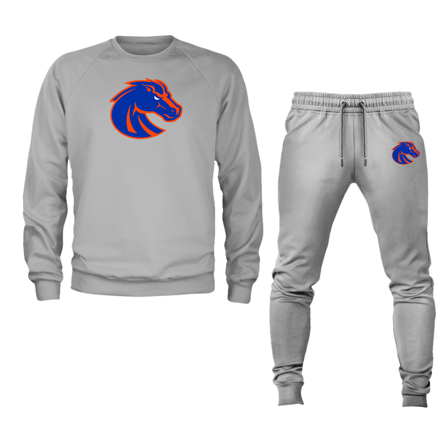 Men's Boise State Broncos   Crewneck Sweatshirt Joggers Suit