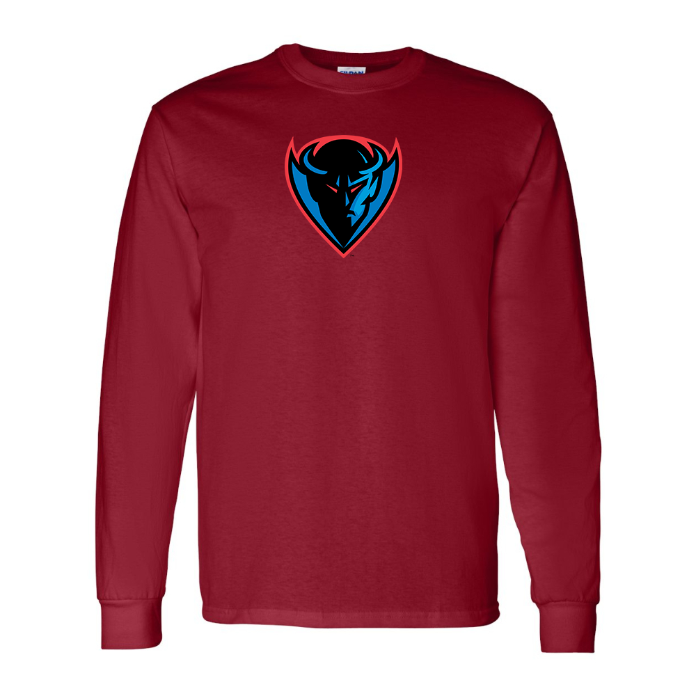 Men's DePaul Blue Demons Gildan Heavy Cotton Long Sleeve T-Shirt