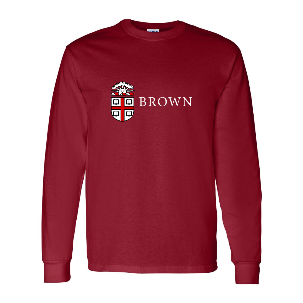 Men's Brown University Gildan Heavy Cotton Long Sleeve T-Shirt