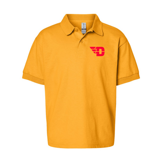 Youth Dayton Flyers Gildan Dry Blend Jersey Polo