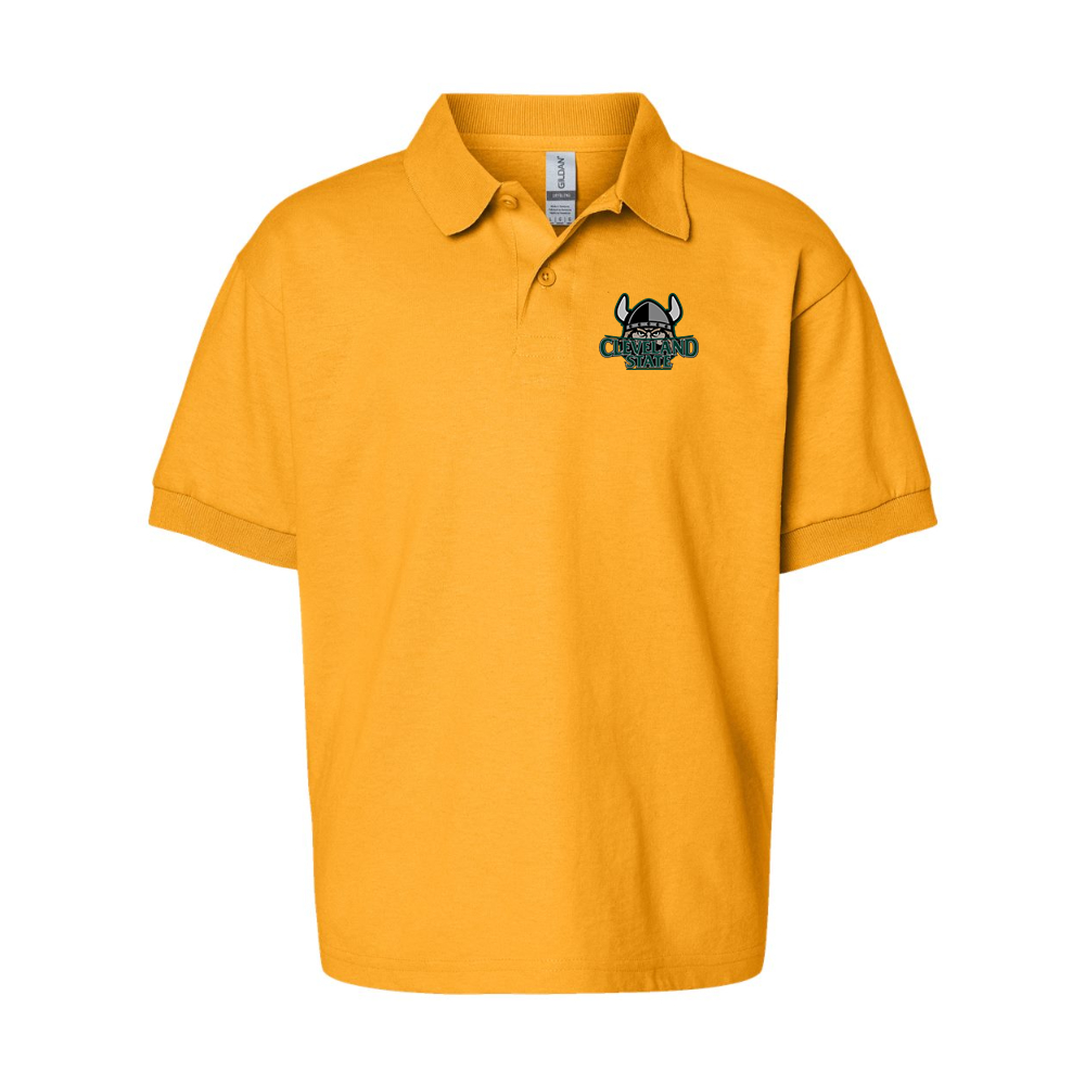 Youth   Cleveland State Vikings  Gildan Dry Blend Jersey Polo