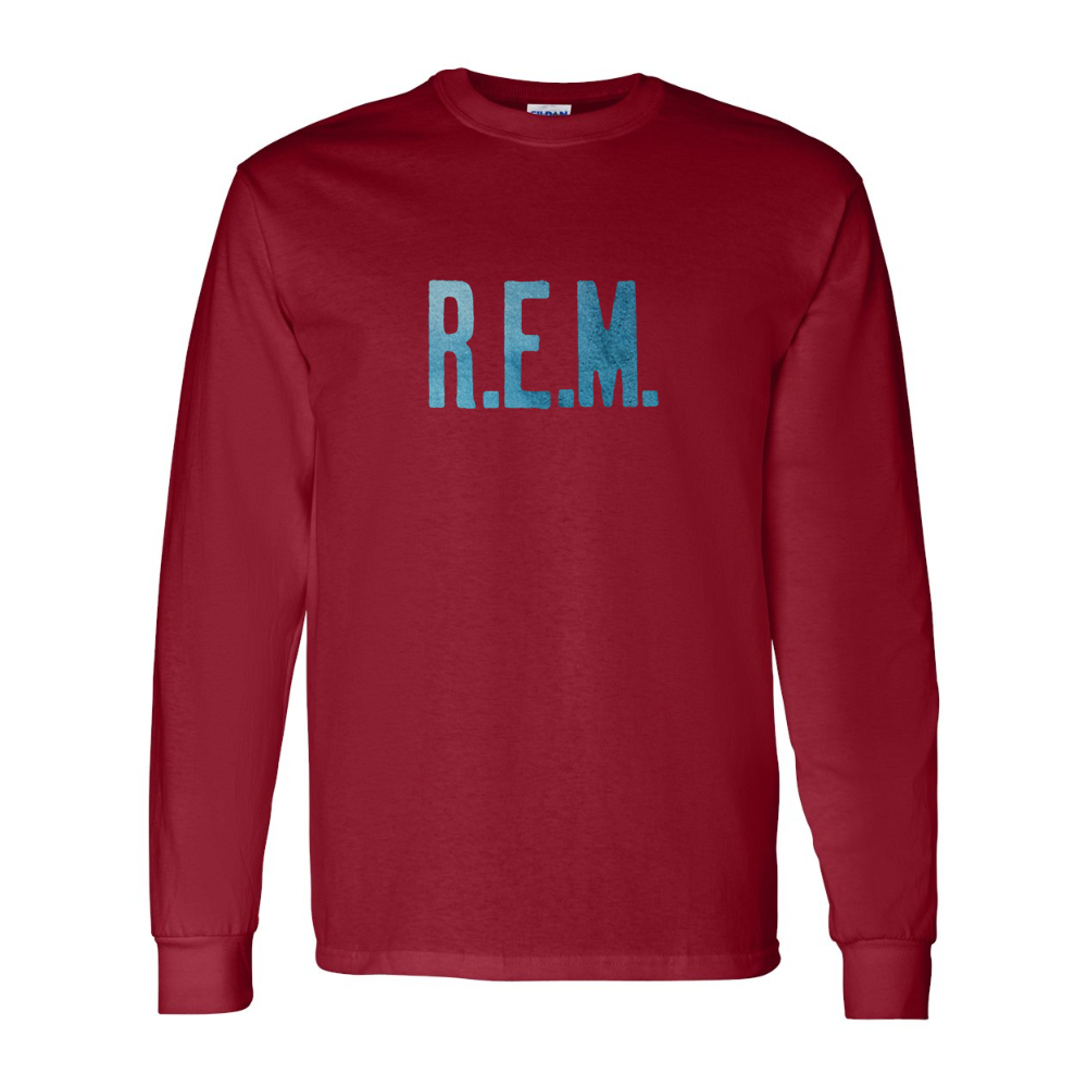 Men's  R.E.M. Blue  Gildan Heavy Cotton Long Sleeve T-Shirt