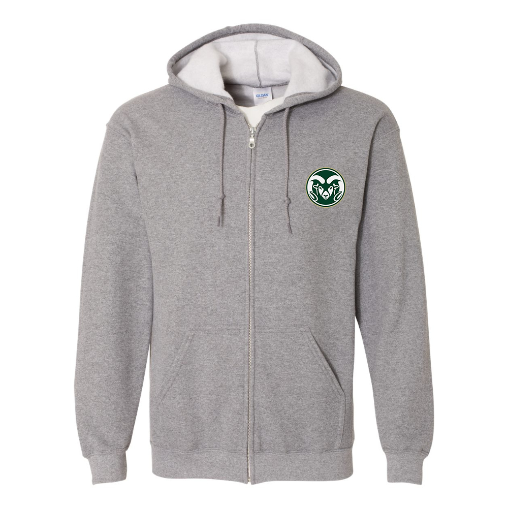 Men's Colorado State Rams Gildan  Heavy Blend Full Zip Hooded Sweatshirt