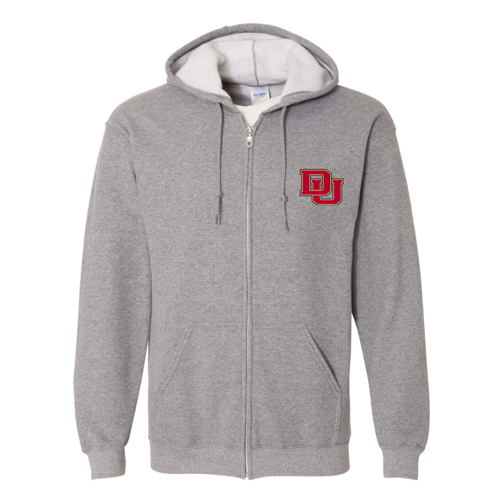 Men's Denver Pioneers  Gildan  Heavy Blend Full Zip Hooded Sweatshirt