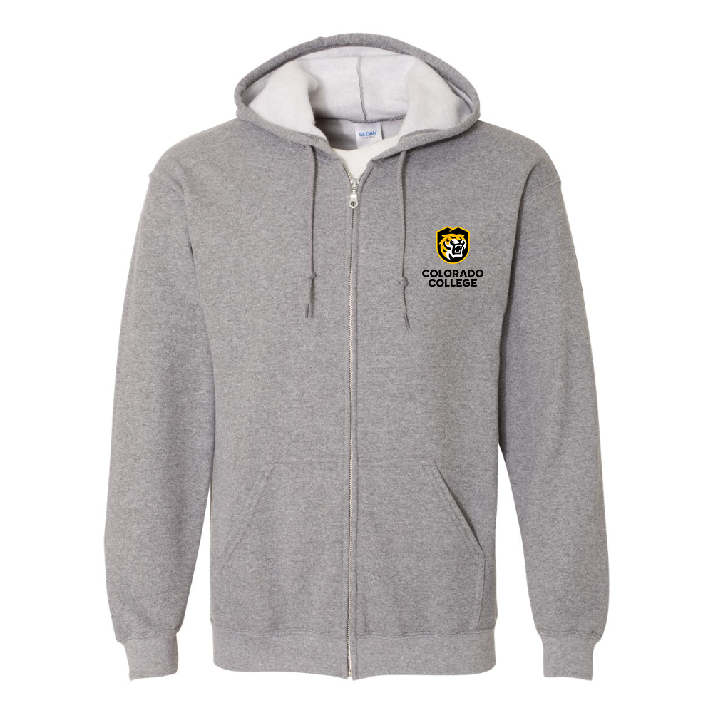 Men's  Colorado College Tigers Gildan  Heavy Blend Full Zip Hooded Sweatshirt