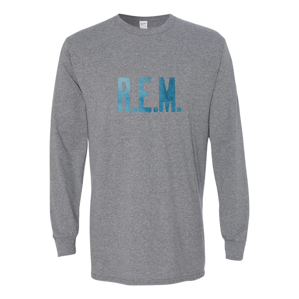 Men's  R.E.M. Blue  Gildan Heavy Cotton Long Sleeve T-Shirt