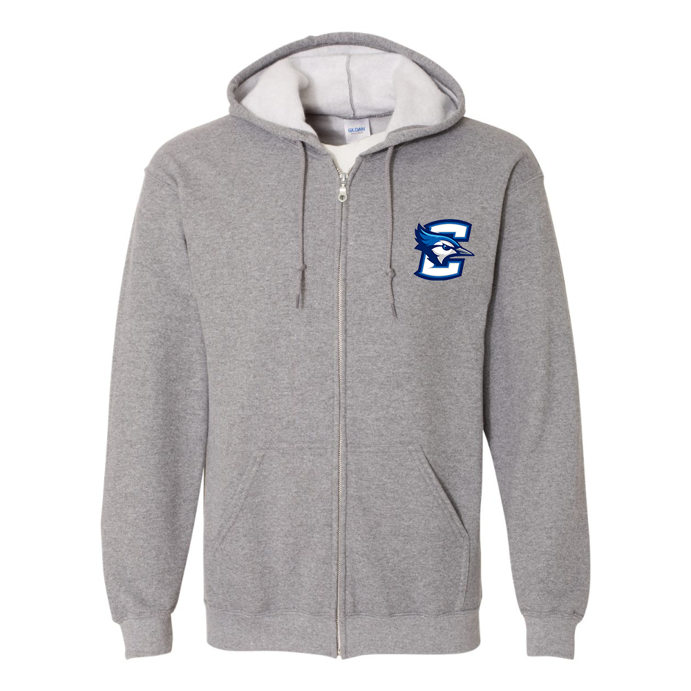 Men's Creighton Bluejays  Gildan  Heavy Blend Full Zip Hooded Sweatshirt