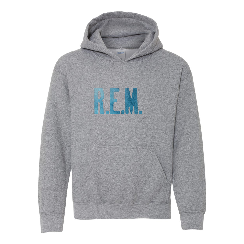 Youth R.E.M. Blue Gildan Heavy Blend  Hooded Sweatshirt