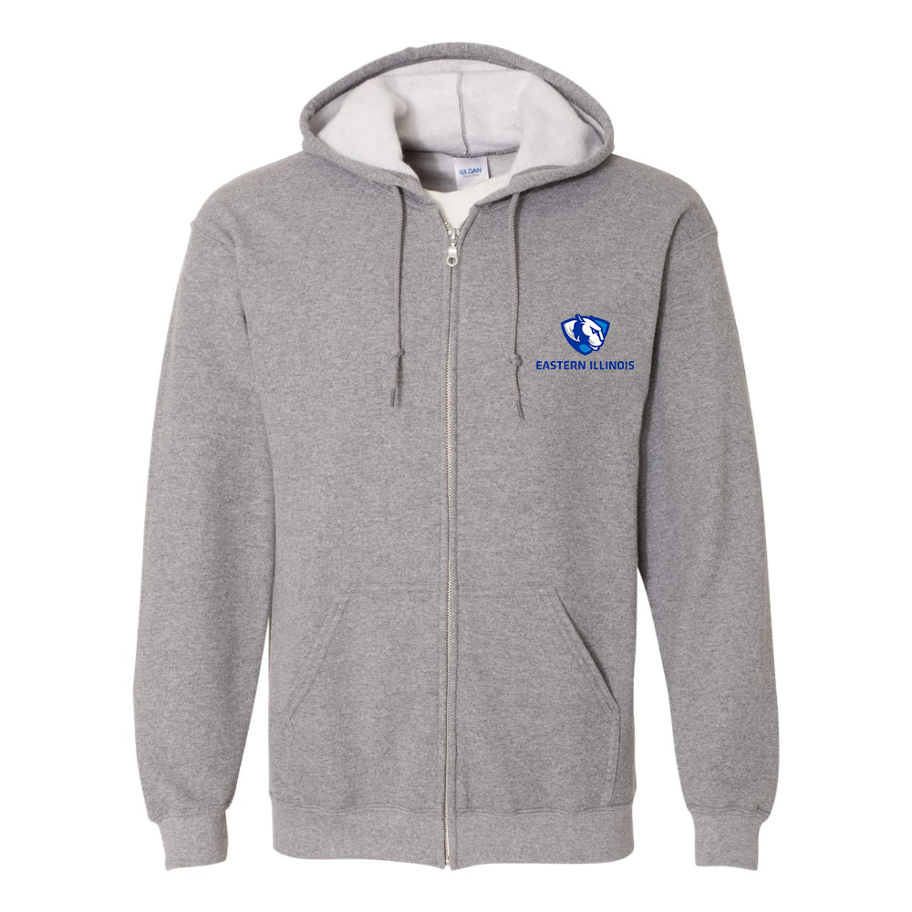 Men's Eastern Illinois Panthers Gildan  Heavy Blend Full Zip Hooded Sweatshirt