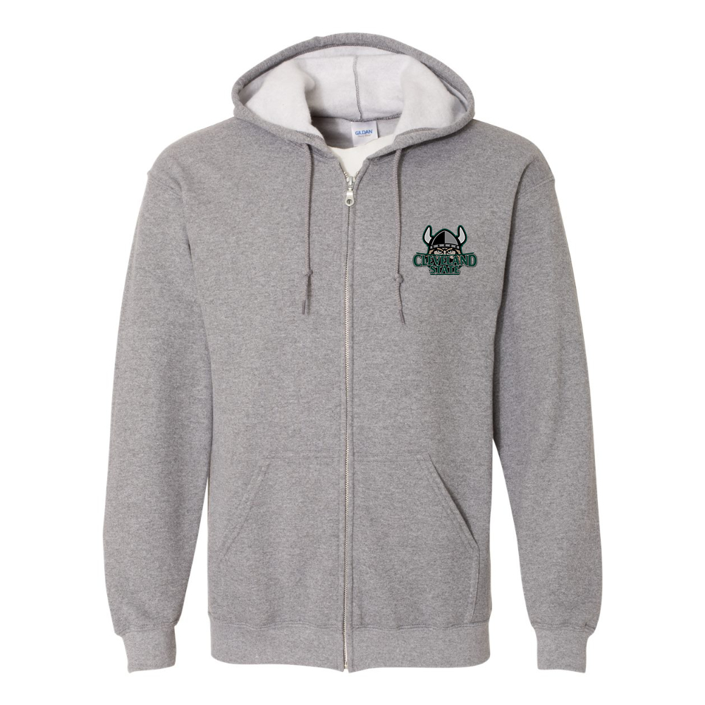 Men's Cleveland State Vikings  Gildan  Heavy Blend Full Zip Hooded Sweatshirt