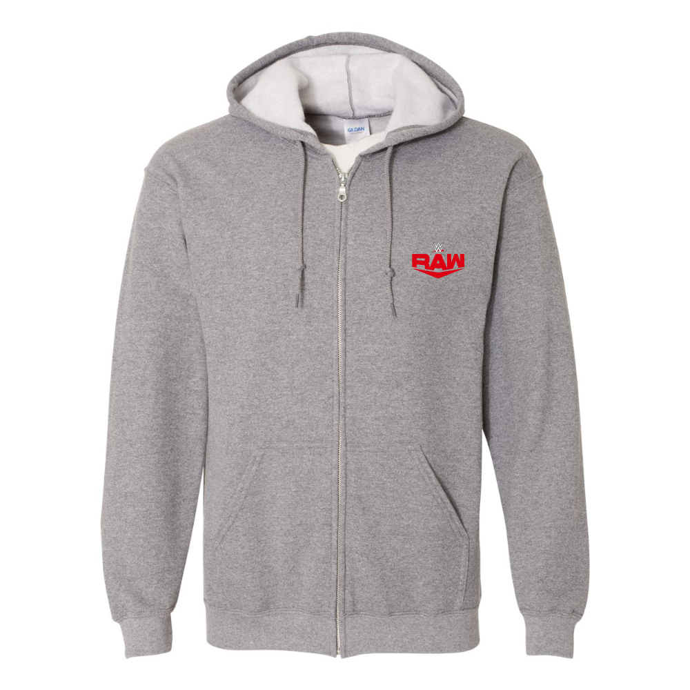 Men's WWE Raw Gildan  Heavy Blend Full Zip Hooded Sweatshirt