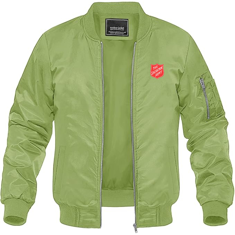 Men's  The Salvation Army  Lightweight Bomber Jacket Windbreaker Softshell Varsity Jacket Coat