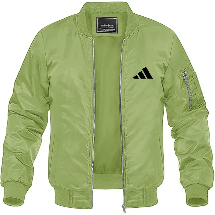 Men's Adidas Logo Lightweight Bomber Jacket Windbreaker Softshell Varsity Jacket Coat