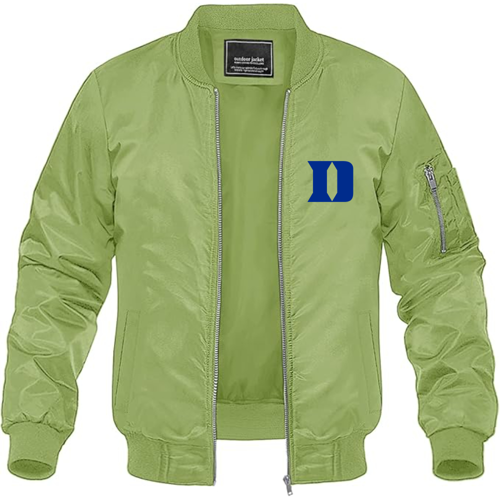 Men's  Duke Blue Devils Lightweight Bomber Jacket Windbreaker Softshell Varsity Jacket Coat