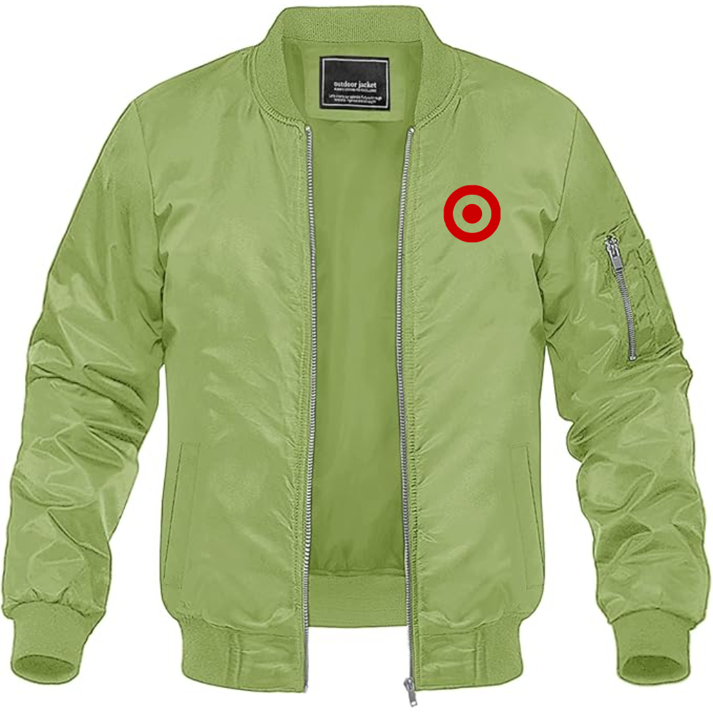 Men's Target   Lightweight Bomber Jacket Windbreaker Softshell Varsity Jacket Coat
