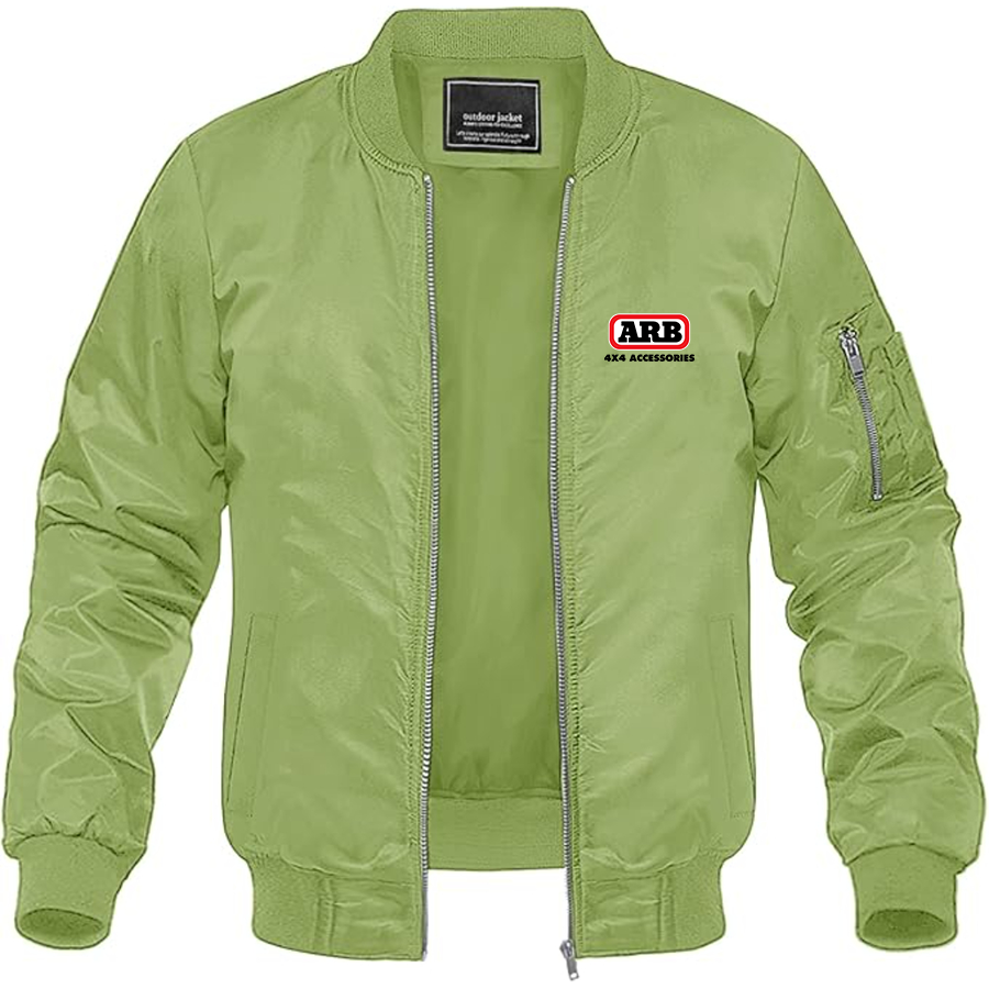 Men's ARB Logo Lightweight Bomber Jacket Windbreaker Softshell Varsity Jacket Coat
