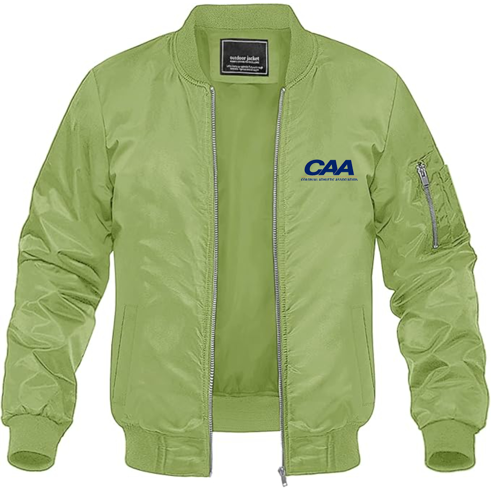 Men's Colonial Athletic Association Lightweight Bomber Jacket Windbreaker Softshell Varsity Jacket Coat