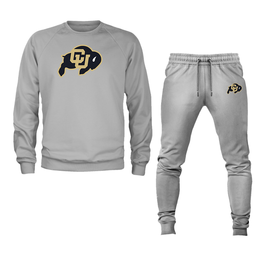 Men's  Colorado Buffaloes Crewneck Sweatshirt Joggers Suit