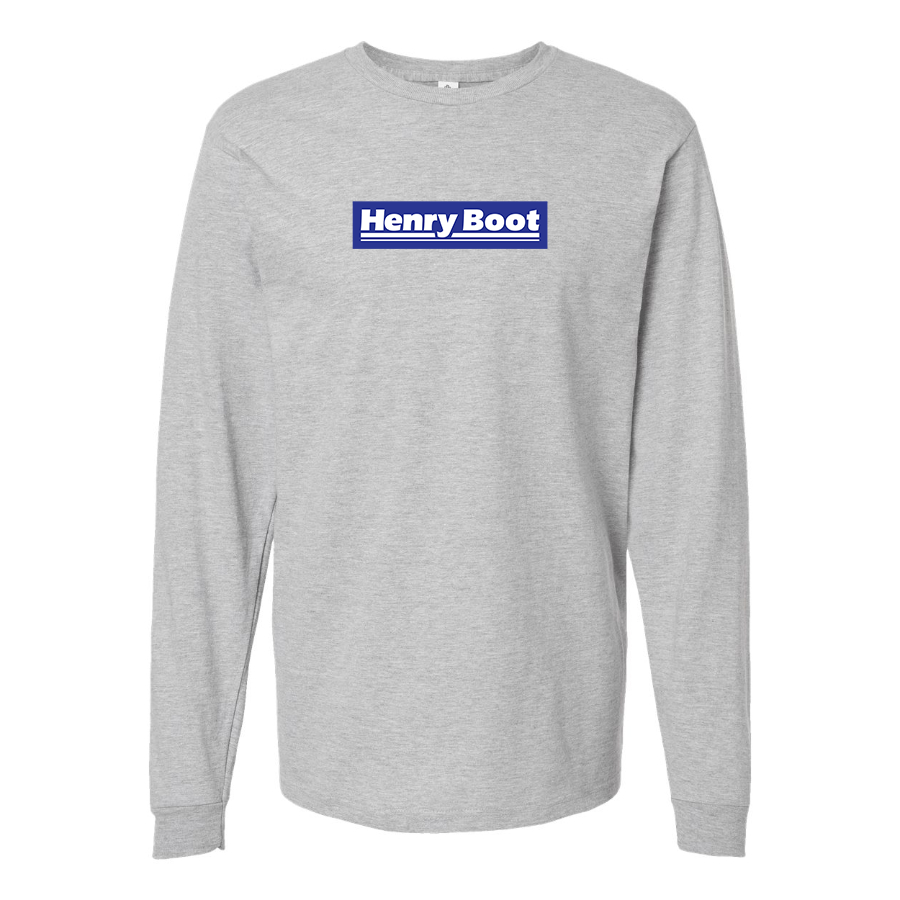 Men's Henry Boot Logo Cotton Long Sleeve T-Shirt