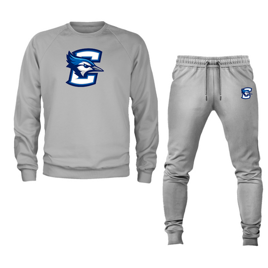 Men's  Creighton Bluejays Crewneck Sweatshirt Joggers Suit