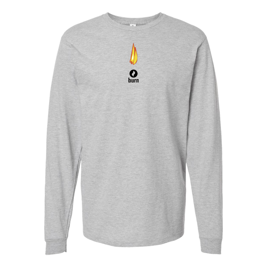 Men's Burn Logo Cotton Long Sleeve T-Shirt