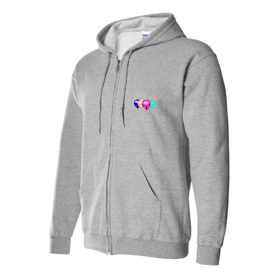Men's Balloon-Emojis Logo Zipper Hoodie