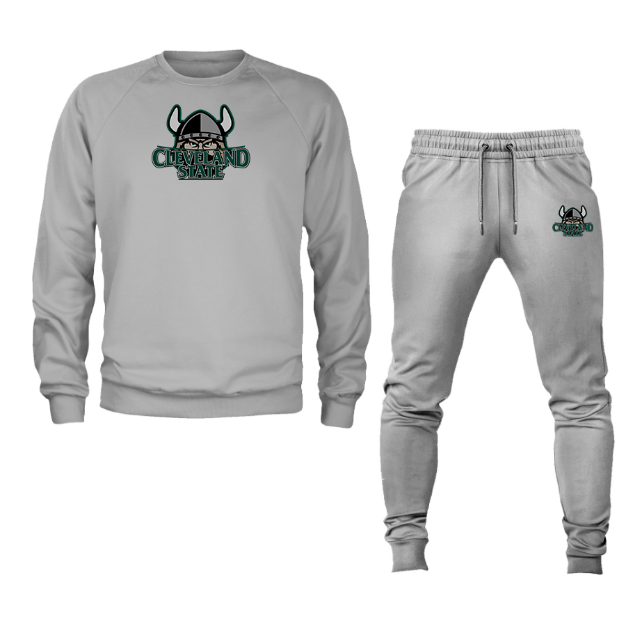 Men's  Cleveland State Vikings  Crewneck Sweatshirt Joggers Suit