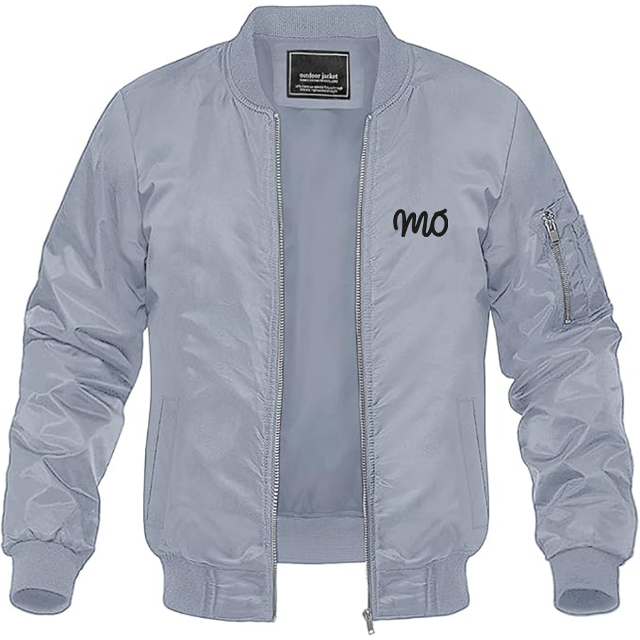 Men's Mo Logo Lightweight Bomber Jacket Windbreaker Softshell Varsity Jacket Coat