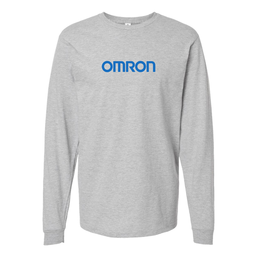 Men's Omron Logo Cotton Long Sleeve T-Shirt