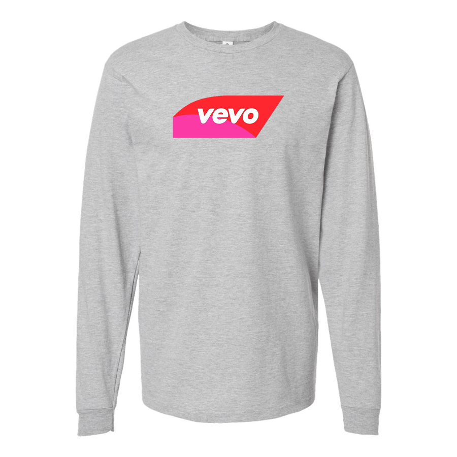 Men's Vevo Thumbnail Banner Logo Cotton Long Sleeve T-Shirt