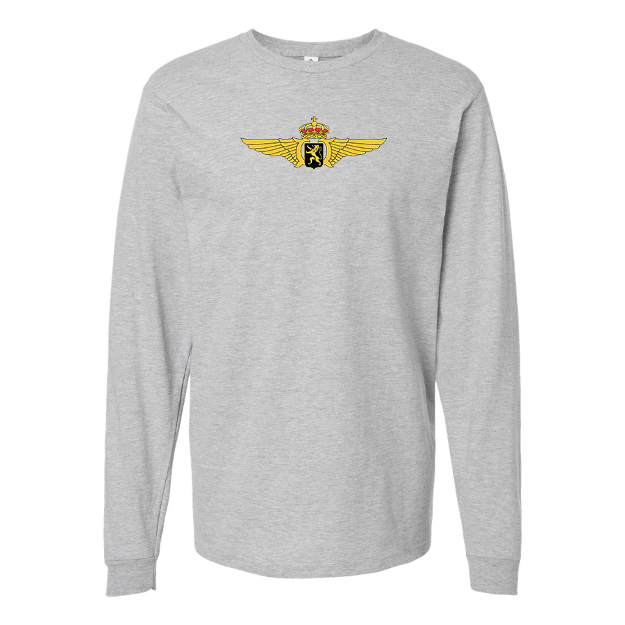 Men's Belgian Air Force Logo Cotton Long Sleeve T-Shirt