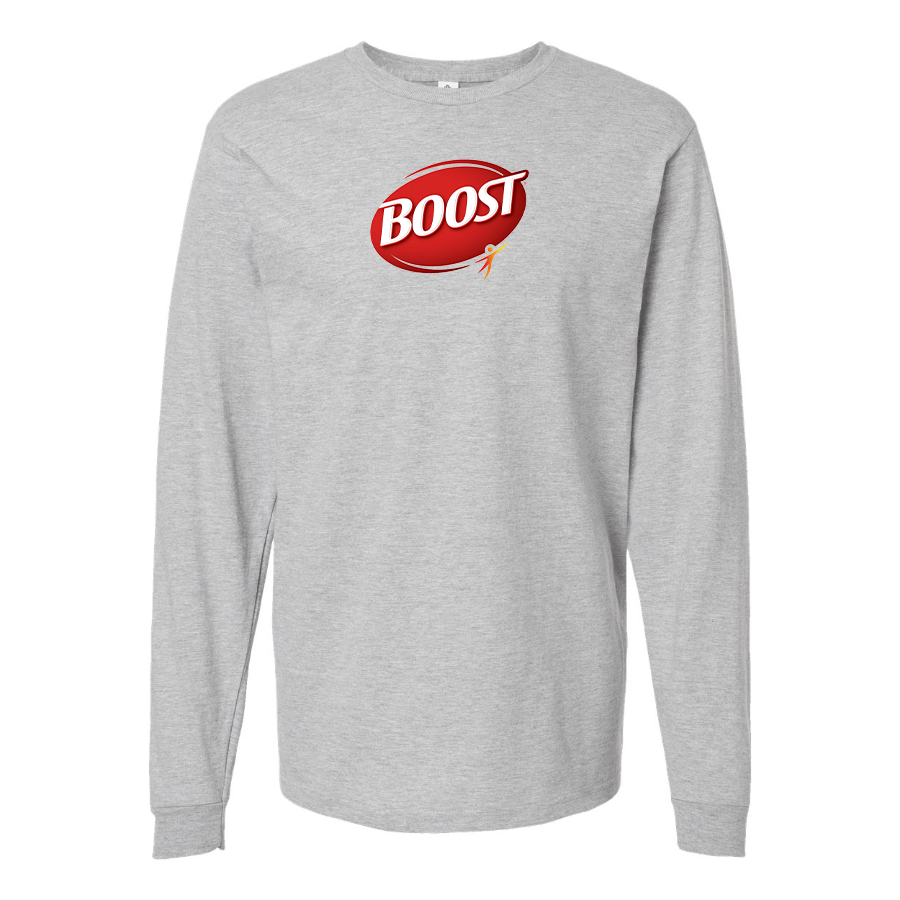 Men's Boost Logo Cotton Long Sleeve T-Shirt