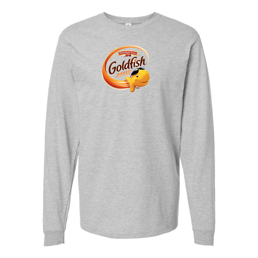 Men's Goldfish Logo Cotton Long Sleeve T-Shirt
