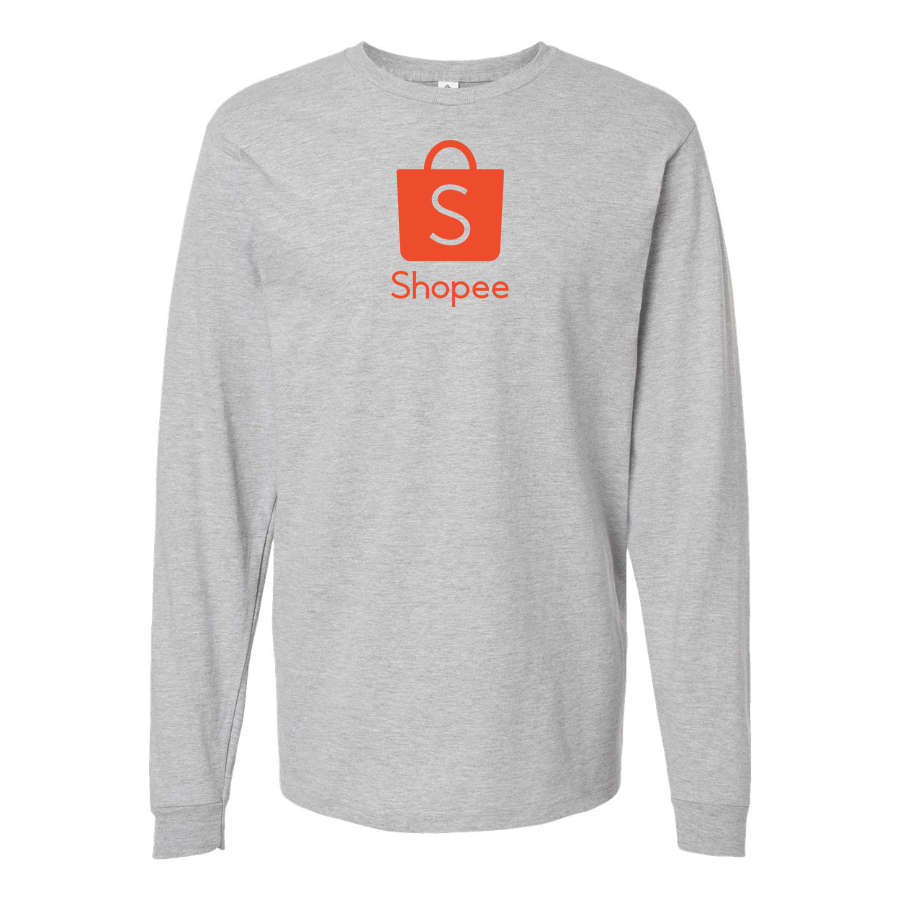 Men's Shopee Logo Cotton Long Sleeve T-Shirt