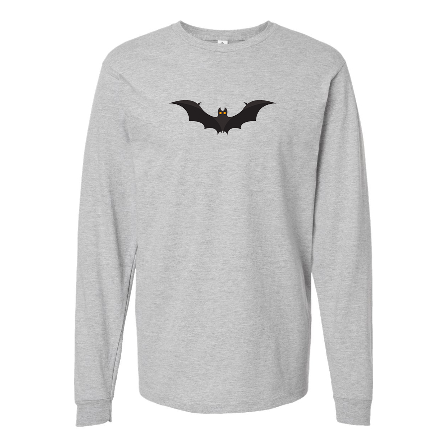 Men's Bat-Emoji Logo Cotton Long Sleeve T-Shirt