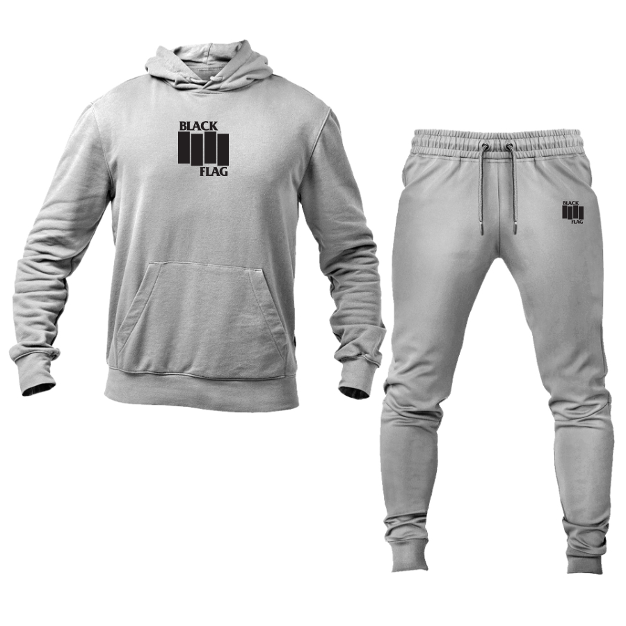 Men's Black Flag Logo Hoodie Joggers Set