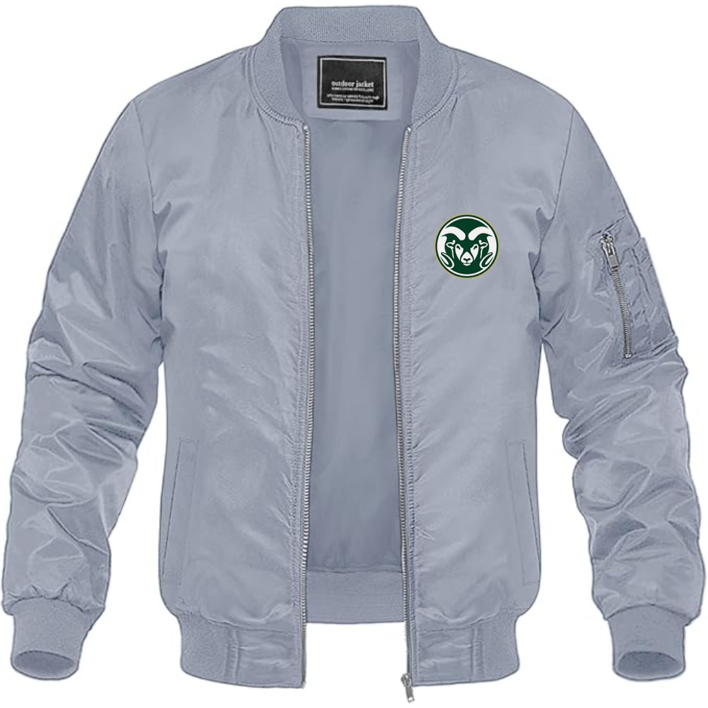 Men's Colorado State Rams Lightweight Bomber Jacket Windbreaker Softshell Varsity Jacket Coat
